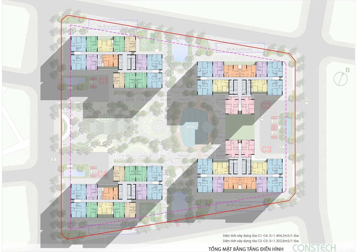 Mặt bằng tổng thể dự án An Bình Home Land